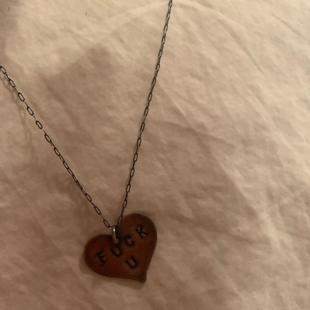 Anti- Valentine’s Day Silver F*CK U necklace